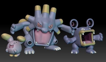 Pokémon whismur fort exploser jouet figure art Jeu Pokemongo nintendo Pokemonzukan Jeux jouets sculpture évolution 3d print model - Mito3D