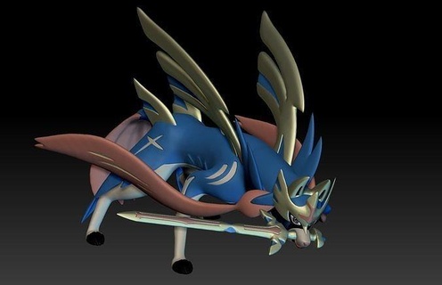 Pokémon zacien épée jouet figure art Jeu Pokemongo nintendo Pokemonzukan Jeux jouets sculpture évolution 3d print model - Mito3D