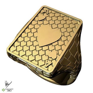 poker kart yüzük kalpler takı mücevher yüzükler gümüş yazdırılabilir altın erkekler sterlin platin lüks kumarhane oynama 3d print model - Mito3D