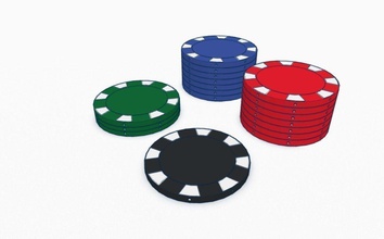 poker chip schwarz jack blackjack zocken vegas kasino karten spiele spielzeuge spiel zubehör 3d print model - Mito3D