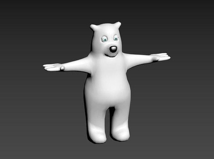 Polar bear Karikatur Bär Tier Säugetier Spielzeug Arktis Teddy Charakter Kunst 3d print model - Mito3D
