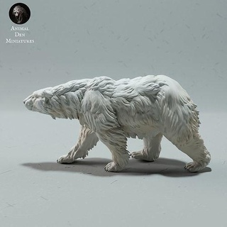 polaire ours animal Arctique sauvage faune créature réaliste sculpture figurine figure miniature hiver toundra neige blanc art sculptures 3d print model - Mito3D