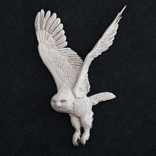 polar owl bird animals jewelry ring pendant art sculptures 3d print model - Mito3D
