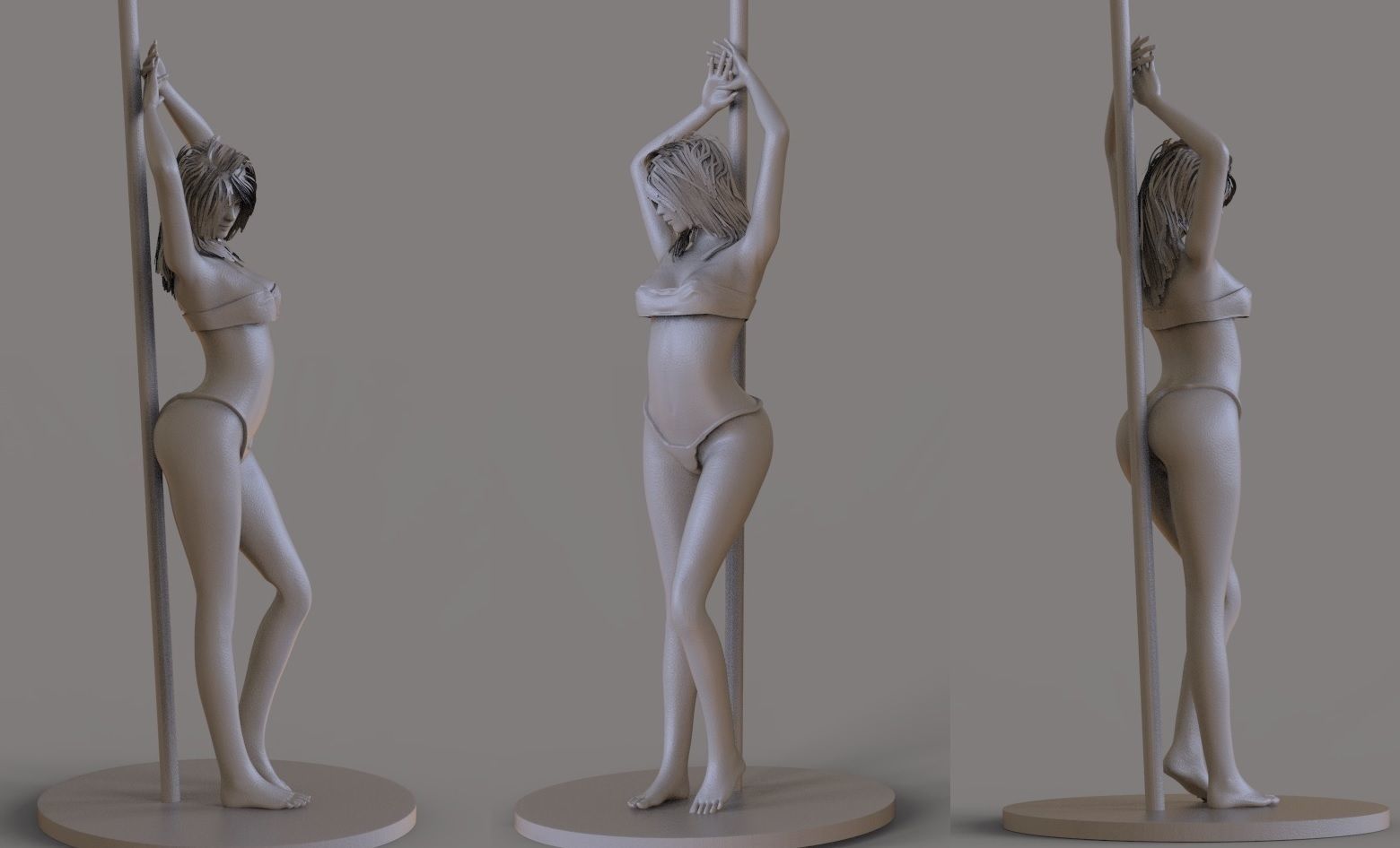 pólo dança mulher menina lindo corpo anatomia escultura estátua arte esculturas 3D print model - Mito3D