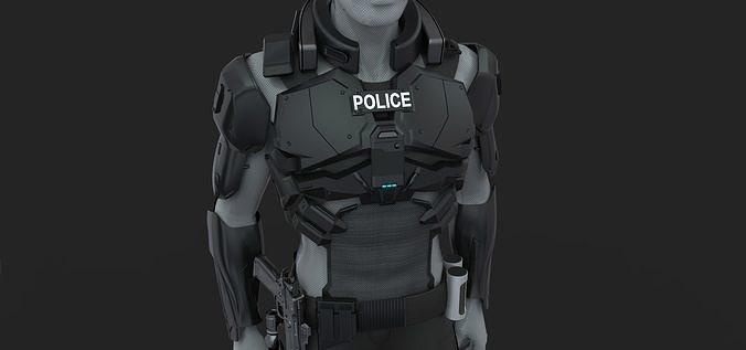 polizia armatura militare combattere soldato casco scudo Giochi giocattoli 3d print model - Mito3D