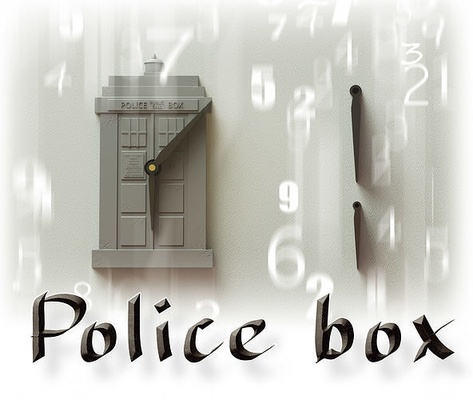 policía caja reloj pared diseño 3d 3dsculpture tic tac casa accesorios 3d print model - Mito3D