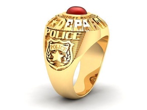 polícia departamento anel homens 413 joalheria moda acessórios ouro diamante homem unissex projeto feng shui argolas 3d print model - Mito3D