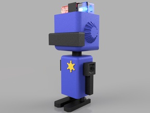 la policía robot de plástico hombre el scifi lindo lego lowpoly carácter estatua estatuilla juguete los juguetes diseño juegos 3d print model - Mito3D