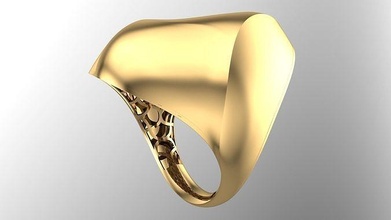 polido fusão ring r05 anel homem brinco prata joalheria projeto colar diamante moda ouro chique 3dprint imprimível especial graça coleção sólido joias cabeça masculino argolas 3d print model - Mito3D