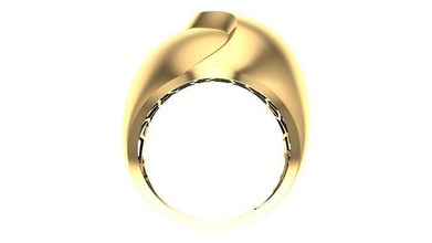 polido fusão ring r12 anel homem brinco prata joalheria Projeto colar diamante moda ouro chique 3dprint imprimível especial graça coleção sólido joias cabeça masculino argolas 3d print model - Mito3D