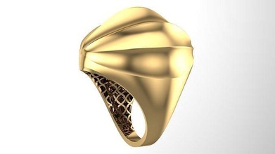 polido fusão ring r18 anel homem brinco prata joalheria projeto colar diamante moda ouro chique 3dprint imprimível especial graça coleção sólido joias cabeça masculino argolas 3d print model - Mito3D