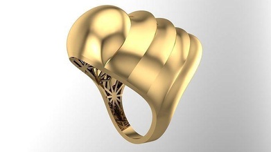 polished fusion ring-r20- ring man earring silver jewelry design necklace diamond fashion gold chic 3dprint printable special grace collection solid gems head male rings 3d print model - Mito3D