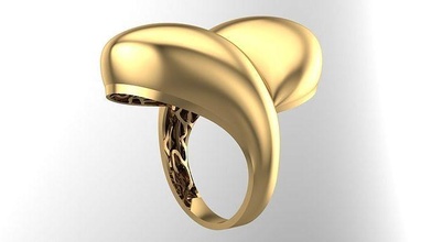 polished fusion ring-r21- ring man earring silver jewelry design necklace diamond fashion gold chic 3dprint printable special grace collection solid gems head male rings 3d print model - Mito3D