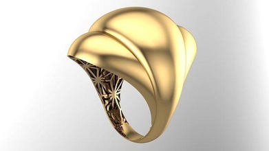 polido fusão ring r24 anel homem brinco prata joalheria projeto colar diamante moda ouro chique 3dprint imprimível especial graça coleção sólido joias cabeça masculino argolas 3d print model - Mito3D