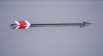 poly flèche rayures arc flèches arme médiéval varié distance piercing atout engrener rouge jeux jouets jeu accessoires 3d print model - Mito3D
