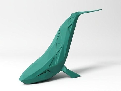 escuela politécnica azul ballena animal animales polígono poligonal fdm Sla dlp impresión impresora 3dprint imprimible miniatura esculpir juguete Arte esculturas 3d print model - Mito3D
