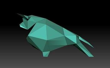 poly bull origami geometric statue art sculpture polygonal lowpoly figurine sculptures 3d print model - Mito3D