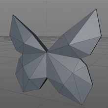 poly papillon polygonal origami géométrique triangle abstrait art figurine sculptures 3d print model - Mito3D
