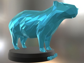 poly capybara animal lowpoly polygon polygonal print printable 3dprint toy statue contemporary geometry geometric shape sculpture cube art sculptures 3d print model - Mito3D