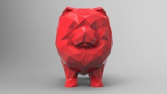 poly chow stl chowchow pet animal puppy cute cat dog shihuahua kitty nature miniatures figurines kitten sculpture lowpoly decor stylish house 3d print model - Mito3D