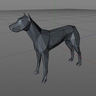 poli cão poligonal animal doberman cachorros arte pobre estatueta origami escultura esculturas 3d print model - Mito3D