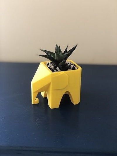 poli elefante plantador suculento plantas vaso pequeno plantar casa decoração 3d print model - Mito3D