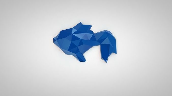 poly fish origami art geometric design sculpture deco goldfish candy sea abstract polygonal sculptures 3D print model - Mito3D