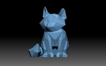 poly fox lowpoly animal figurine origami sculpture statue arctic arcticfox art sculptures 3d print model - Mito3D