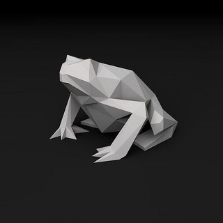 poli rã réptil selva animal pobre estatueta arte poligonal esculturas 3d print model - Mito3D