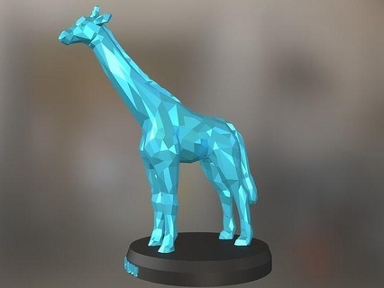 poly giraffe animal low lowpoly polygon polygonal print printable 3dprint cute statue toy contemporary geometry geometric wild nature art sculptures 3d print model - Mito3D