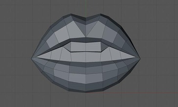 poly lips geometric abstract lowpoly art poly lips love sculptures 3d print model - Mito3D