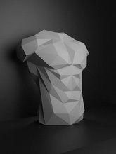 poly male torso origami art papercraft decoration house triangle contemporary body abstract geometric shape anatomy statue design printing decor 3d print model - Mito3D