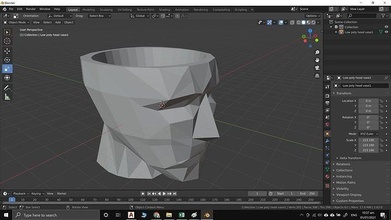 poly man head pot design accesories homedecor house decor 3d print model - Mito3D