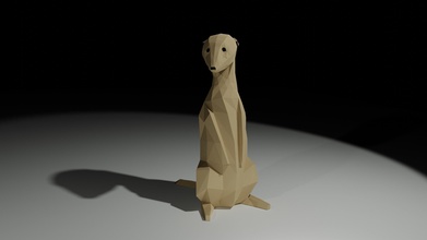 poli meerkat animale arte scultura sculture 3d print model - Mito3D