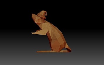 poly mouse origami sculpture christmas figure abstract lowpoly polygonal animal rat statue art sculptures 3d print model - Mito3D
