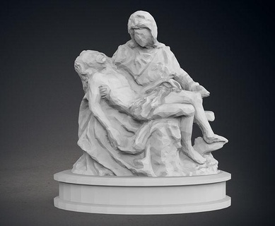 poly pieta Statue Michelangelo Skulptur Jesus Jungfrau Maria escultura Roma Italien Meisterstück Religion Bibel Kunst Marmor scannt Repliken 3d print model - Mito3D