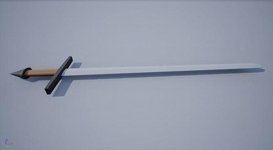 poly plaine épée acier arme fer bois lowpoly blanche métal medival atout Jeux jouets Jeu accessoires 3d print model - Mito3D