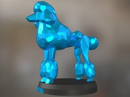poli poodle animal polígono poligonal pobre fofa cão impressão imprimível 3dprint brinquedo contemporâneo geometria geométrico cachorrinho menina arte esculturas 3d print model - Mito3D