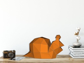 poli caracol origami laranja arquitetura arte artístico natureza criatividade interior deco papel paercraft pobre lowpolysnail passatempo faça 3d print model - Mito3D