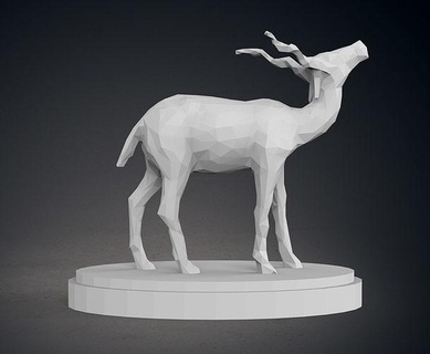 poli springbok statua Sud Africa animale animali selvaggio natura sculture scultura arte figurina 3d print model - Mito3D