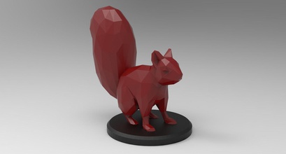 poli esquilo lapidado animal escultura decoração arte touro natureza esculturas 3d print model - Mito3D
