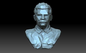 poly Stalin Politiker Lowpoly Kunst Figur ussr Union Sowjet Statue Skulpturen 3d print model - Mito3D