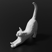 escuela politécnica extensión gato 3d printing forma resumen moderno naturaleza estatua diseño arte deco polígono poligonal origami geométrico escultura impresión plano dibujos animados esculturas 3d print model - Mito3D