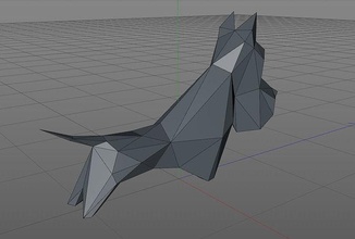 poly stylisé chien origami abstrait géométrique statue zwergschnauzer york terrier animal lowpoly art sculptures 3d print model - Mito3D