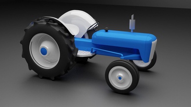 poly Traktor Ford Super Dexta Modellieren 3d Drucken Drucker Spiel Animation Maschine Fahrzeug Rad Automobil Spiele Spielzeuge 3d print model - Mito3D