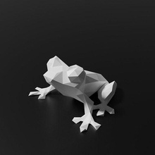 poli albero rana 3d printing forma astratto moderno natura statua design rospo arte deco poligono poligonale origami geometrico scultura stampa piatto cartone animato sculture 3d print model - Mito3D