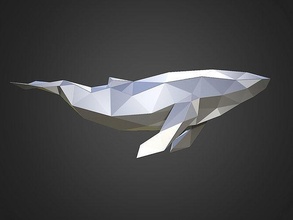 poly baleines 3 versions origami art géométrique Triangle lowpoly déco statue forme futuriste papier artisanat océan poisson animal mer abstrait baleine sculptures intérieur décor 3d print model - Mito3D
