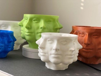 polyface planteur drain multi visage Accueil maison décorer mode 3d impression 3dprint chambre décor 3d print model - Mito3D