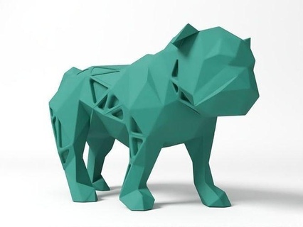 çokgen bulldog poz hayvan hayvanlar köpek Boğa Evcil Hayvan düşük poli fdm sla dlp Yazdır yazıcı 3dprint yazdırılabilir minyatür oyuncak oyuncaklar Sanat heykeller 3d print model - Mito3D