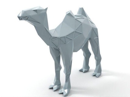 polygone chameau animal animaux faible poly polygonal fdm sla dlp impression imprimante 3dprint imprimable miniature sculpter art sculptures 3d print model - Mito3D